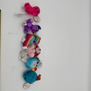 Surprizamals Lot of 6 Plush Animals Teddy Bear/Boxer/Beagle/Sloth/Hedgehog/Seal